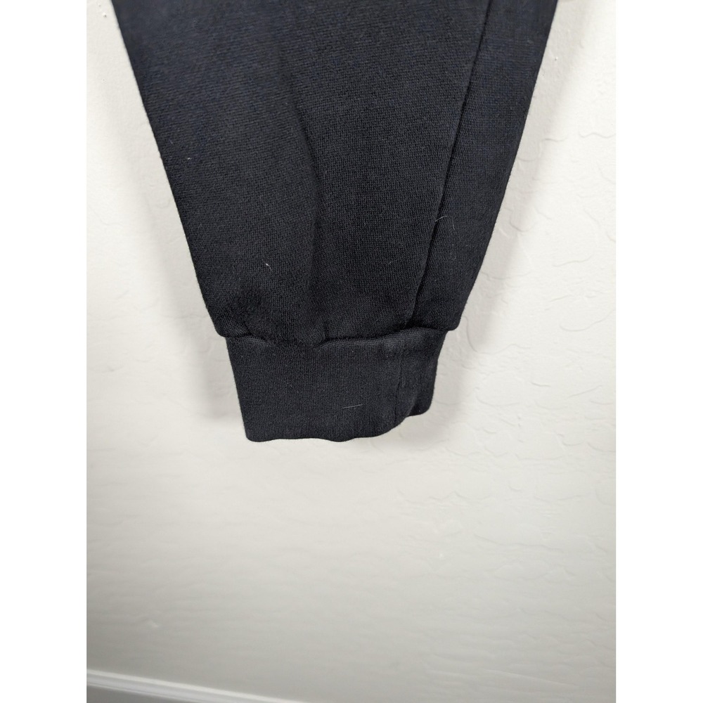 Adidas Pants Womens Medium Black Fleece Jogger Sweatpants Pink Leg Logo - Picture 5 of 14